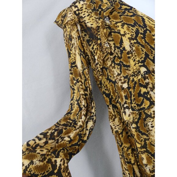 Ba&Sh Womens 0 US 4 Dress Lady Sahara Midi Snakeskin Ochre NWT - Picture 7 of 14